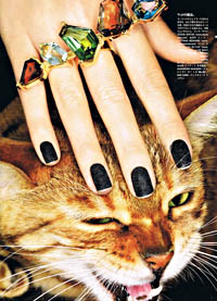 Cat with jewelled hand